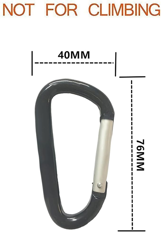 LESHIRY Large Carabiners Keychain 3" Aluminum D Shape Premium Durable D-Ring - Image 2