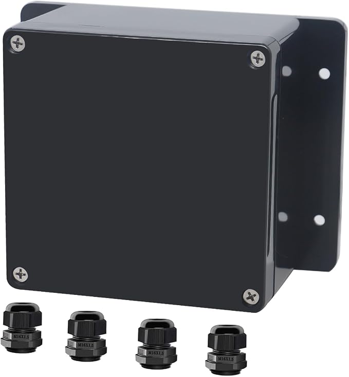 Project Box ABS Black Electrical Boxes IP65 Outdoor Waterproof Box Electronic by Raculety
