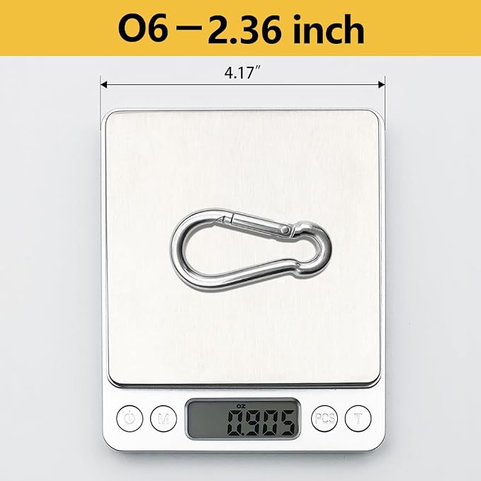 Stainless Steel Carabiner Clips Heavy Duty.Spring Snap Hook Carabiner 12 Pack. - Image 5