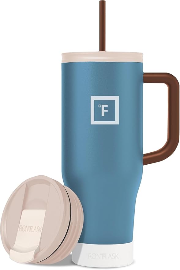 IRON °FLASK Co-Pilot Insulated Mug w/Boot, Straw & Flip Cap Lids by IronFlask