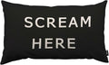 TKS MITLAN Scream Here Pillow Cover 12x20 inch Black White Phrase Pillows by TKS+MITLAN