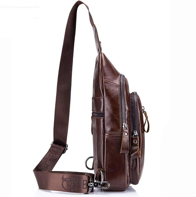 Hebetag Leather Sling Bag Crossbody Backpack - Image 8