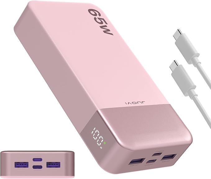 JUOVI Portable Charger 65W Power Bank 20000mAh Compact USB C Laptop Power Bank by JUOVI