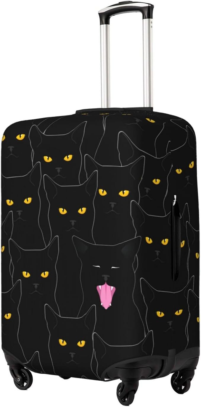 Black Cat Elastic Luggage Cover, Suitcase Protector - Image 2