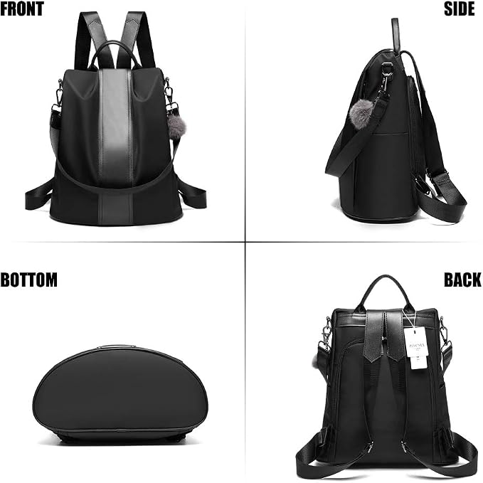 PINCNEL Women Backpack Purse Waterproof Nylon Anti-theft Rucksack Lightweight - Image 4
