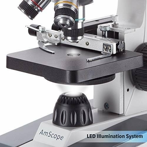 AmScope - 40X-1000X Compound Monocular Student Microscope Set + Slide - Image 4