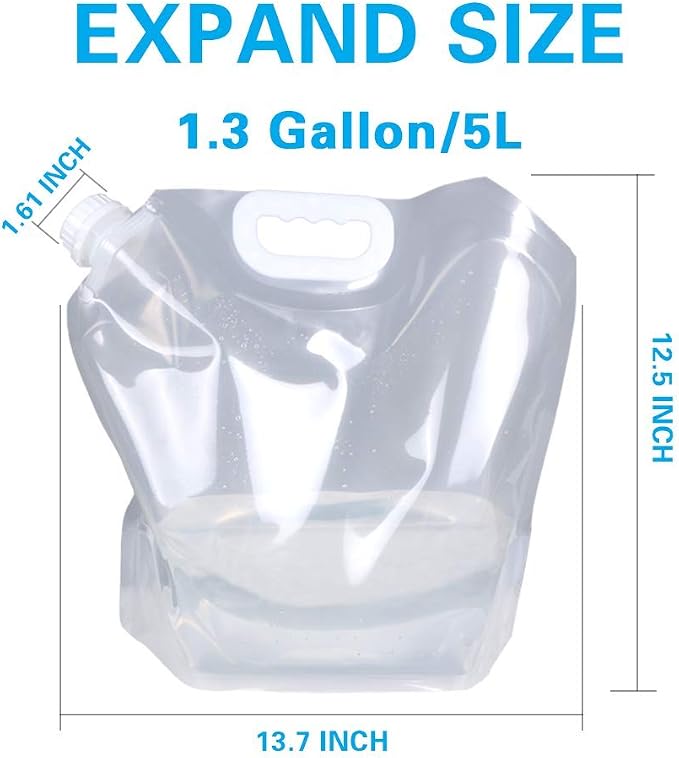 Soddeph Collapsible Water Container Bag, BPA Free Food Grade Clear Plastic - Image 2