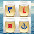 Set of 4 Shatterproof Designer 16 oz Plastic Wine Glasses MADE in the USA by Unknown
