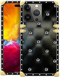 Compatible with iPhone 15 Pro Max Case, Shiny Black Sofa Crystal Luxury Golden by Unknown