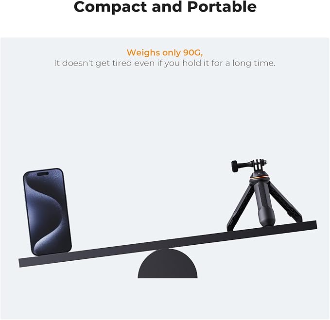 K&F CONCEPT 33.5cm/13.2" Selfie Stick Tripod, Portable Vlog Handle Grip Action - Image 5