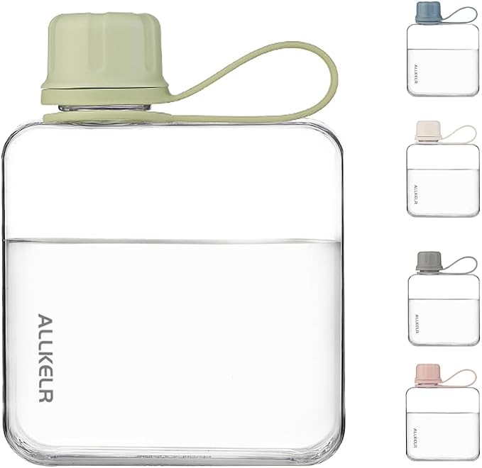 Portable Flat Water Bottle, BPA Free Reusable Tritan Plastic Travel Water - Image 3