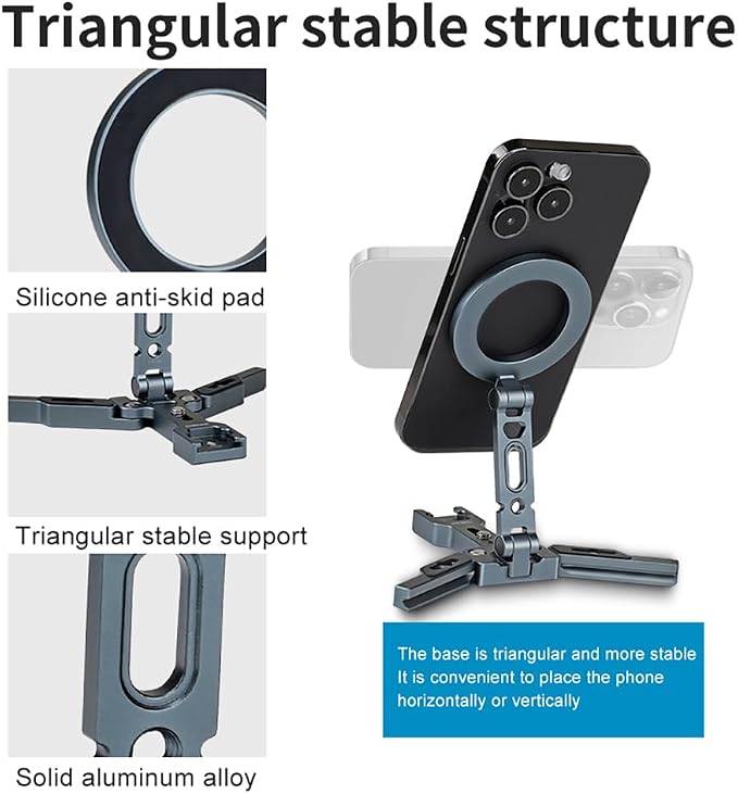 Magnetic Pocket Tripod for MagSafe, Foldable Cell Phone Desk Stand Compatible - Image 3