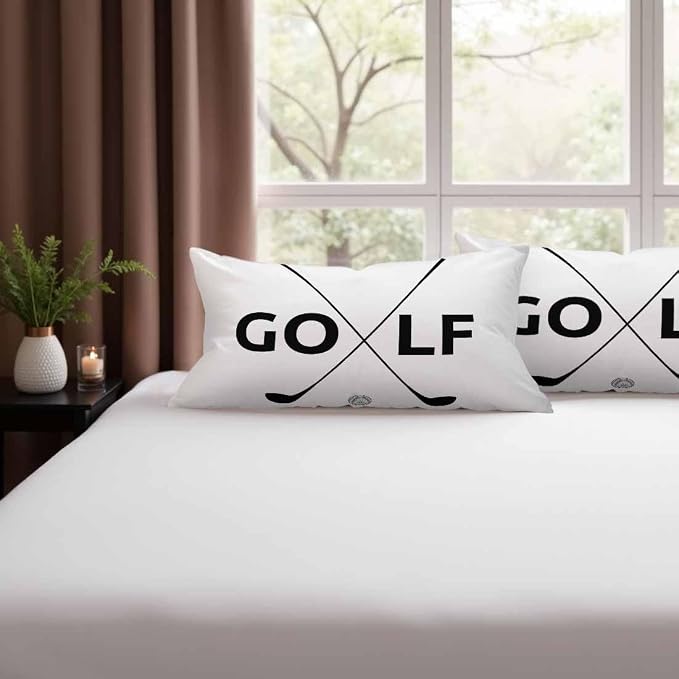 Black Golf Clubs Pillow Covers 12 X 20 Sports Themed Decor Symbol Golf Set of 2 - Image 9