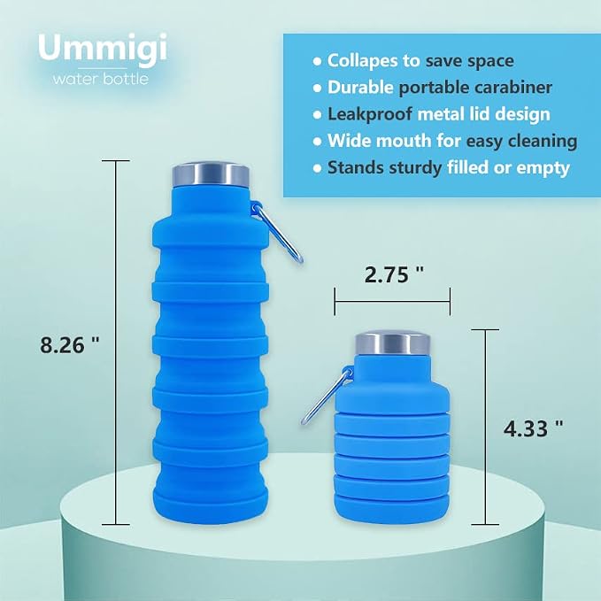 Collapsible Water Bottles，17oz Large capacity Silicone Water Bottle - Image 5