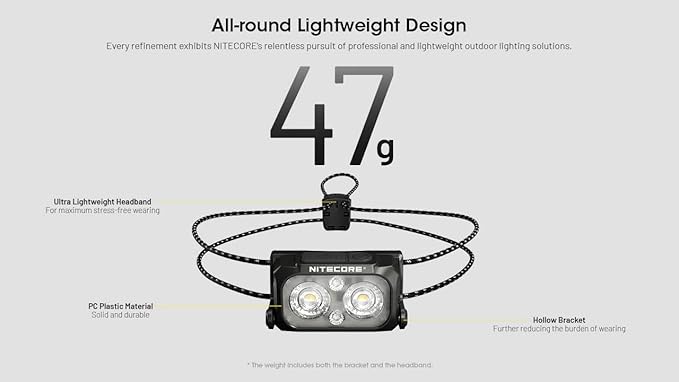 Nitecore NU25 MCT 400 Lumen Lightweight USB-C Rechargeble Outdoor Headlamp - Image 4