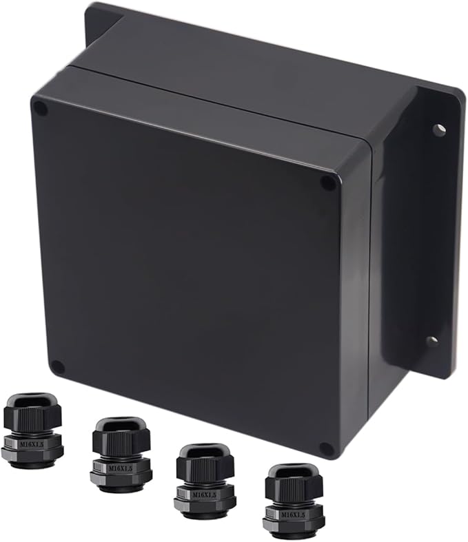 Project Box ABS Black Electrical Boxes IP65 Outdoor Waterproof Box Electronic by Raculety