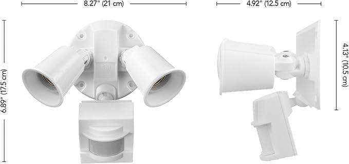 Globe Electric 17000270 110-Degree 240 W Twin Head Gray Hardwired Motion Sensor - Image 8