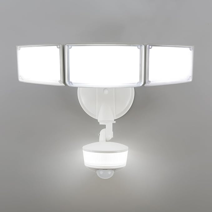 LUTEC 74W 8000 Lumen Motion Sensor Outdoor Lights, 5000K Daylight, IP65 by LUTEC