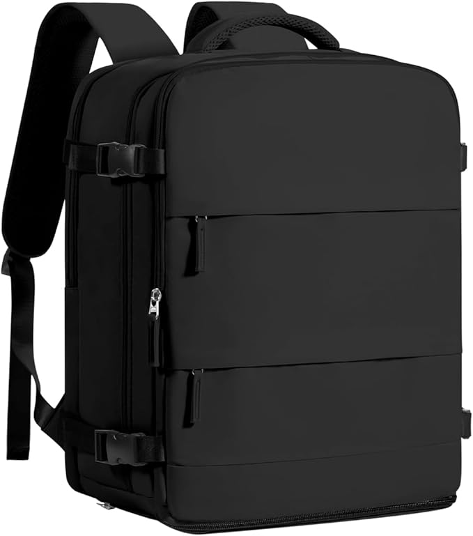 coofay Large Black Travel Backpack Carry on Flight Approved Mochila De Viaje by coofay