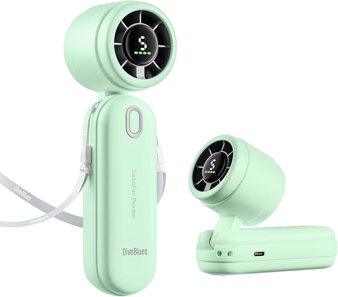 Diveblues Handheld Fan, 30ft/s Mini Portable Turbo Fan, 4000mAh Personal Fan by Diveblues