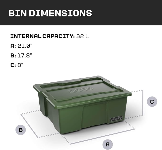 DECKED Payloader 32 L - 75 lb Bin / 200 lb Lid Load Rated - Image 2