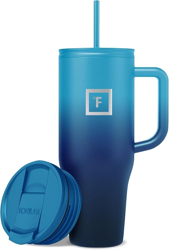 IRON °FLASK Co-Pilot Insulated Mug w/Straw & Flip Cap Lids by IronFlask