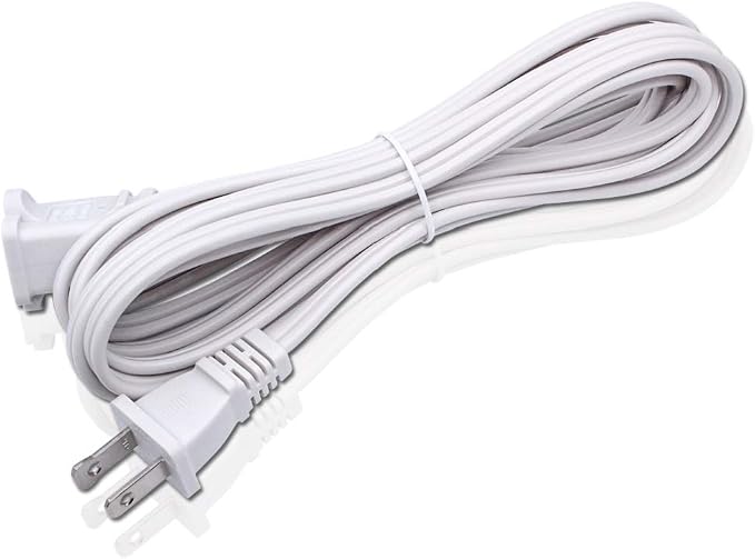 10FT 2 Prong Indoor Extension Cord, Thin White Extension Cords Male/Female by Yeatel