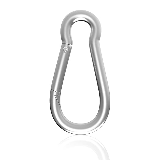 Carabiner, Heavy Duty Galvanized Steel Spring Snap Hook Carabiner Clips by High-PQ