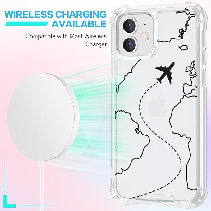 FANXI Minimalist Airplane Travel Map Phone Case Compatible - Image 3
