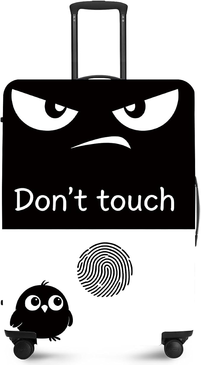 ANNA QUEEN Funny Don't Touch Luggage Cover, Stretchable Suitcase Protector by ANNAQUEEN