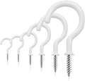 100 PCS Screw in Cup Hooks, 6 Size Vinyl Coated Screw Ceiling Wind Chimes Cup by DRTDERUITAI