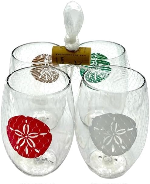 Set of 4 Shatterproof Designer 16 oz Plastic Wine Glasses MADE in the USA - Image 2