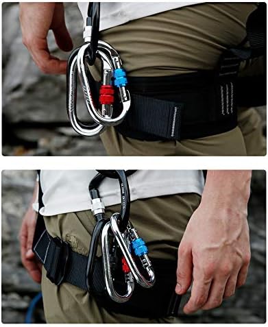 Heavy Duty Locking Climbing Carabiner Clip CE Rated 25 kN 5600 LB Rugged - Image 2
