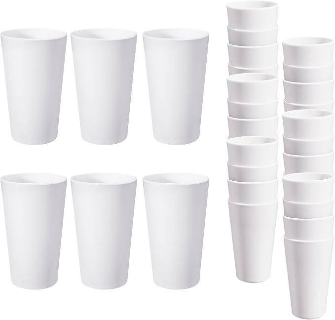 HEYCOME 24 Pcs Unbreakable Plastic Cups Set, 20 oz Reusable Plastic Cups by StayHealthyStayHappy