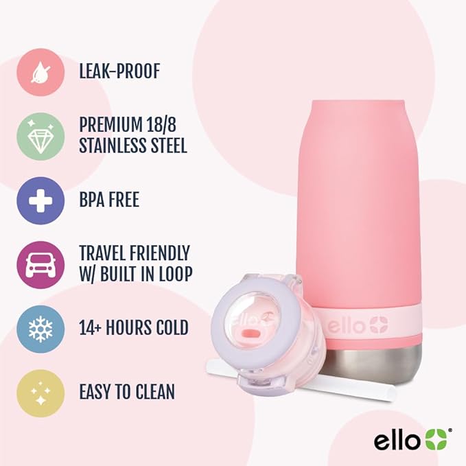 Ello Emma 14oz Vacuum Insulated Stainless Steel Kids Water Bottle - Image 4