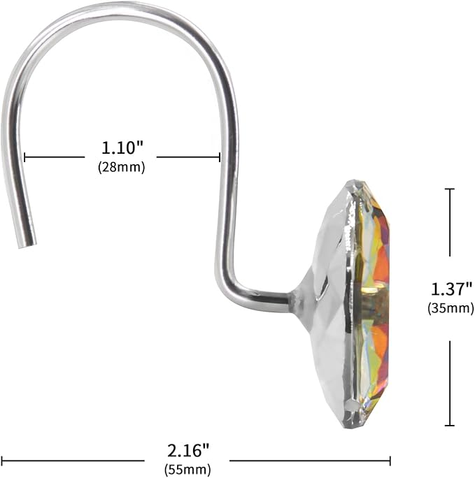 MitoVilla Christmas Shower Curtain Hooks Rings, Colorful Xmas Bling Shower Hooks - Image 5