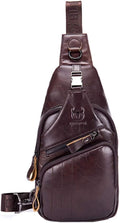 Hebetag Leather Sling Bag Crossbody Backpack by Hebetag