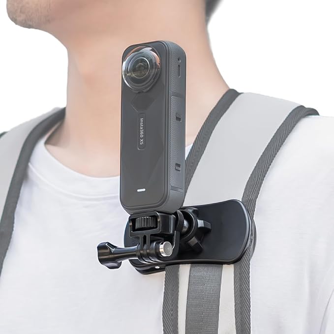 Insta360 X5 Backpack Clip Mount, 1/4" Quick Release 360° Adjustable Backpack by SKEZN