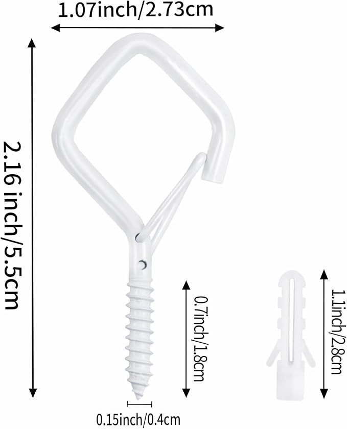 60 Pcs White Eye Hooks Screw Heavy Duty, Ceiling Hooks - Image 2