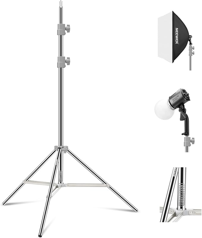 NEEWER Upgraded 75"/190cm Light Stand Stainless Steel Spring Loaded, Foldable by Neewer