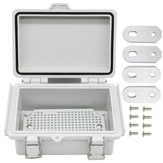 Mini Grey Watertight Junction Box Hinged Cover by AIRTAK