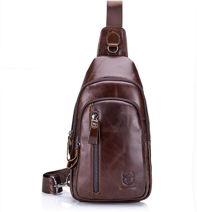 Hebetag Leather Sling Bag Crossbody Backpack - Image 3