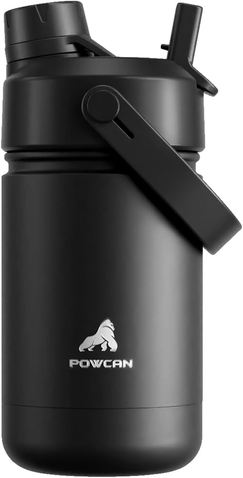 12 oz Kids Leakproof Water Bottle: 2-in-1 Straw Spout Lid, Easy Carry, Keep by POWCAN