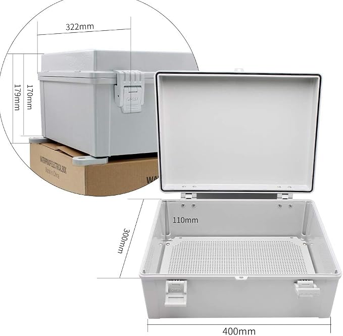 MAKERELE Outdoor electrical Box Weatherproof Includes Internal Mounting Panel - Image 2