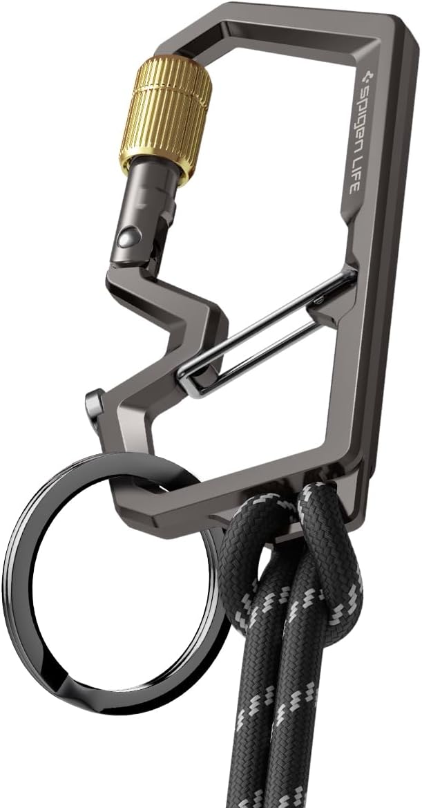 Spigen Life Carabiner Key Ring Clip, Car Keychain Clip, Bottle Opener Key Chain by Spigen