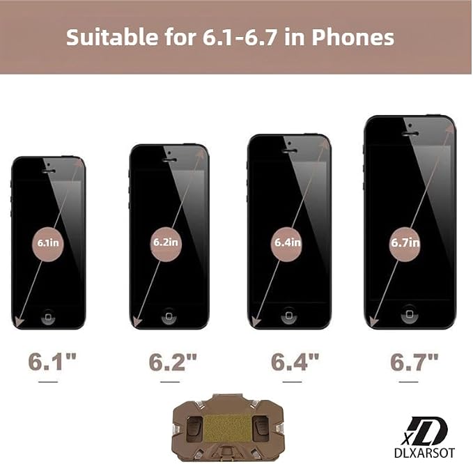 Tactical Airsoft Gear, MOLLE Vest Phone Holder, Universal Chest Phone Board - Image 3