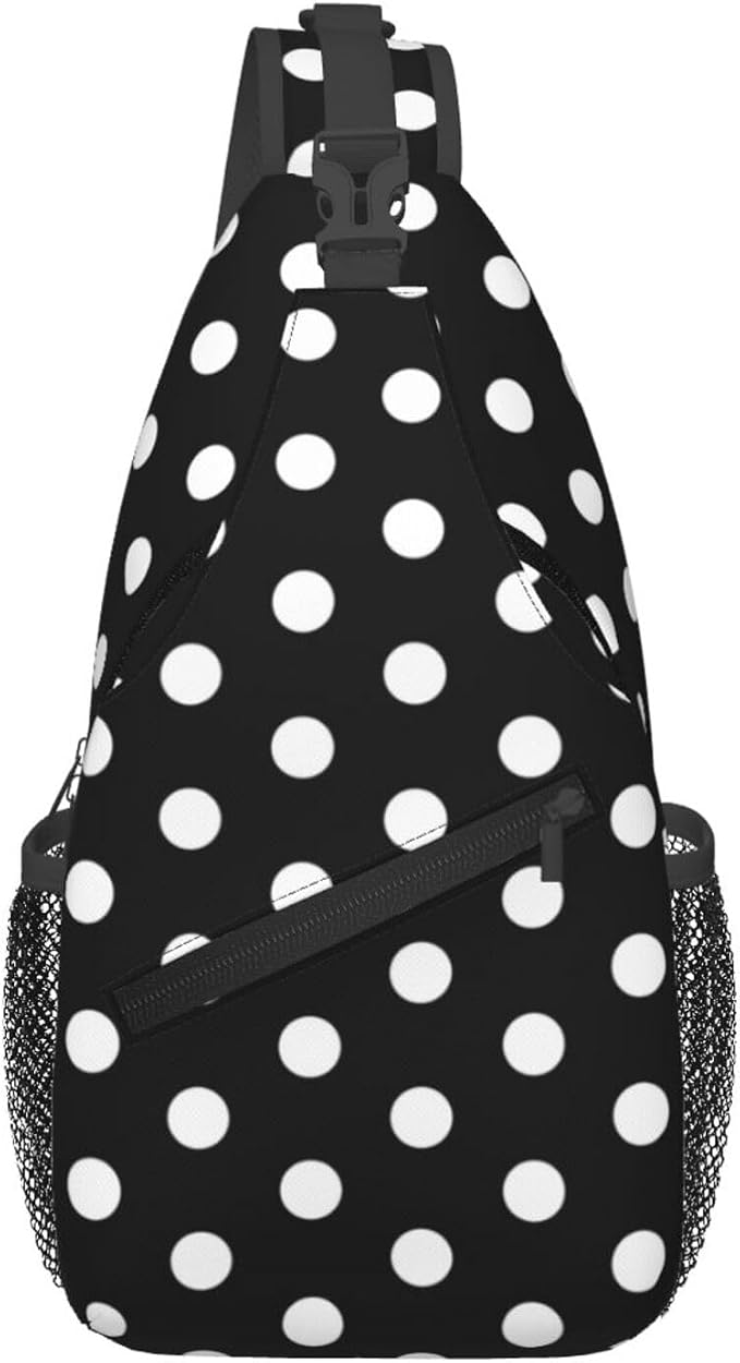 Polka Dot Crossbody Sling Bags for Women Men Abstract White Small Circle Dot on by Unknown
