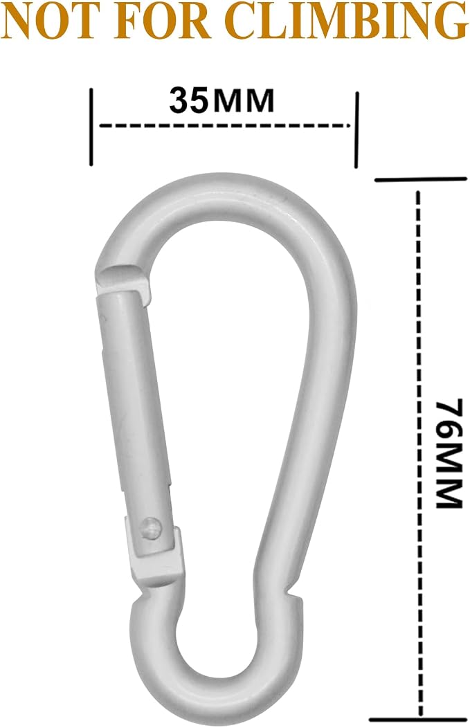 LESHIRY Large Carabiners Keychain 3" Aluminum D Shape Premium Durable D-Ring - Image 2