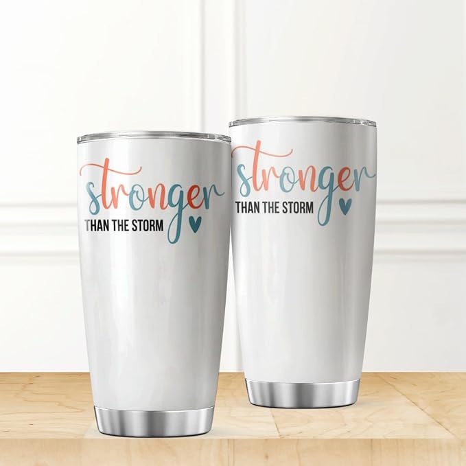CUBICER Stronger Than The Storm Inspirational Quote 20 Oz Stainless Steel - Image 2