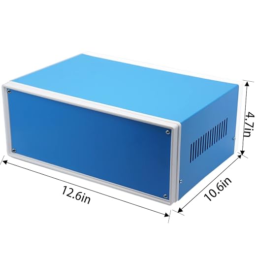 Zulkit Electronic Enclosures Blue Metal Enclosure Project Case DIY Box Junction - Image 2